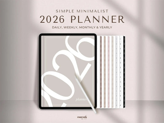 Simple Digital Planner 2026 Planner Minimalist Planner Daily Planner Weekly Planner Monthly Planner iPad Planner GoodNotes Planner